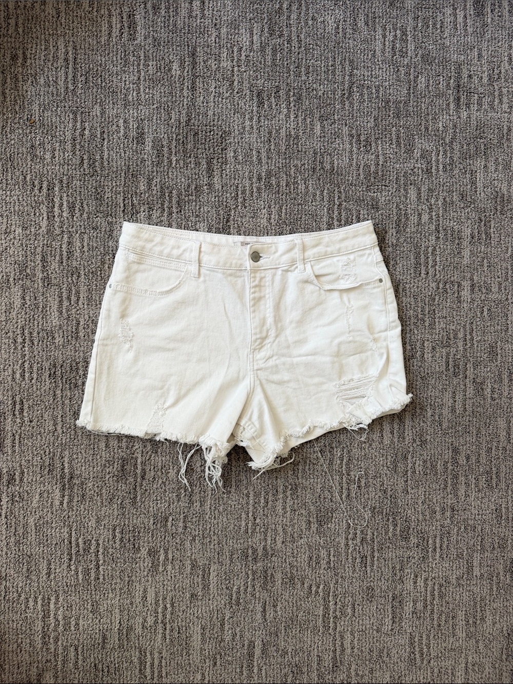 Wrangler White Distressed Denim Cutoff Shorts
